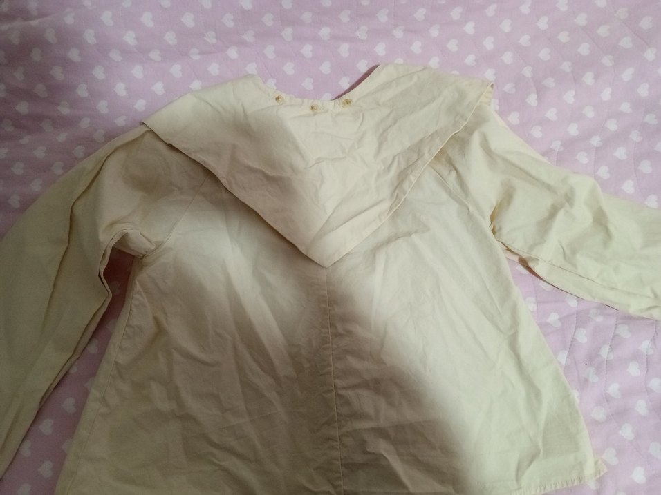 krem fular detaylı gömlek bluz - Görsel 2