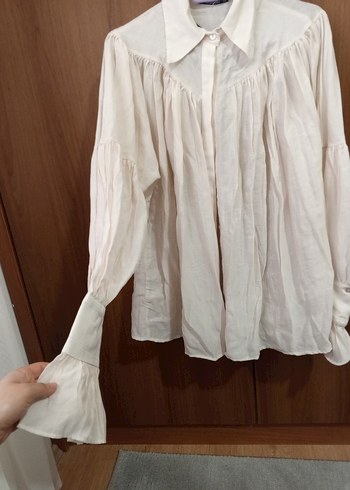 Bej Uzun Kollu Gömlek - Görsel 2