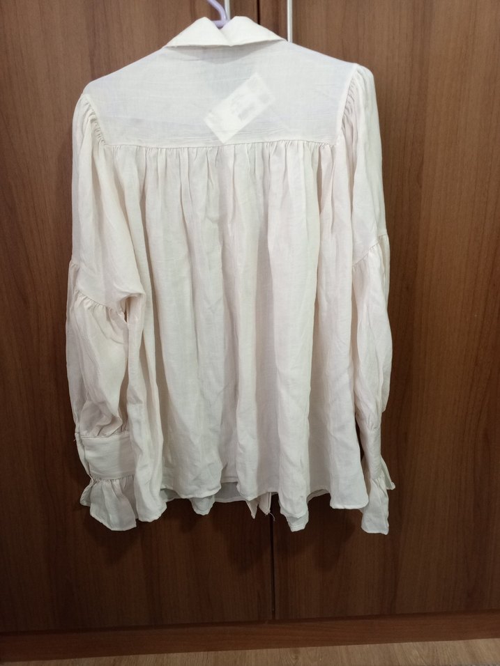 Bej Uzun Kollu Gömlek - Görsel 3