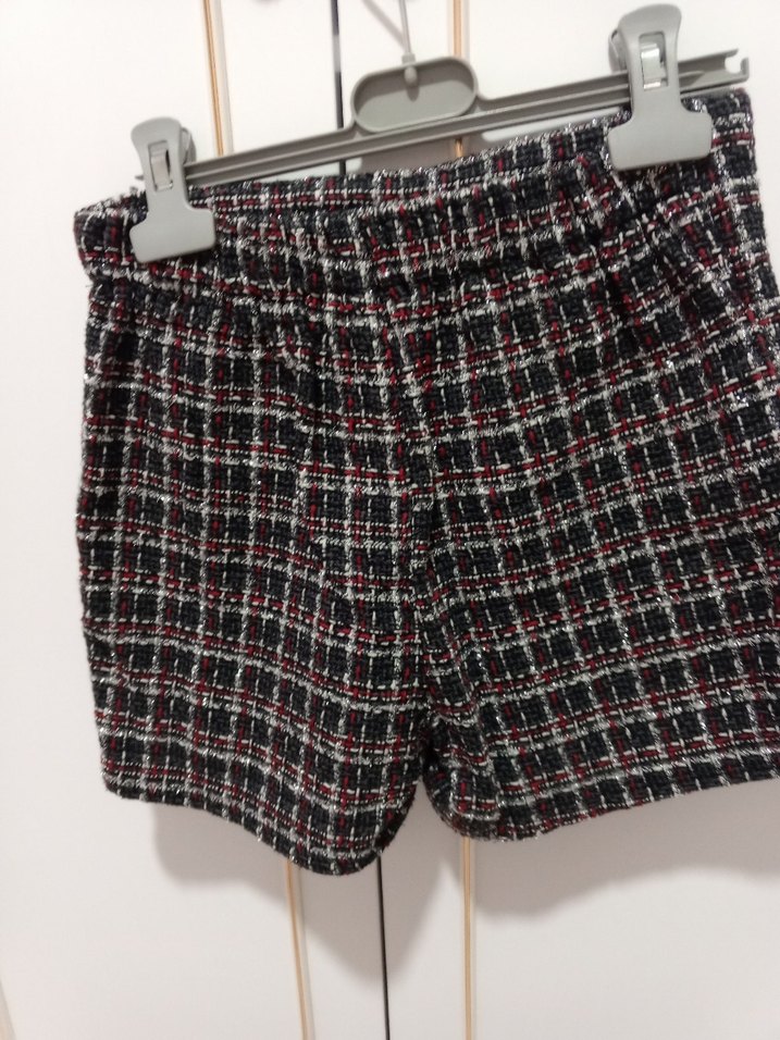 Düğmeli Kısa Ekose Mini Etek - Görsel 3