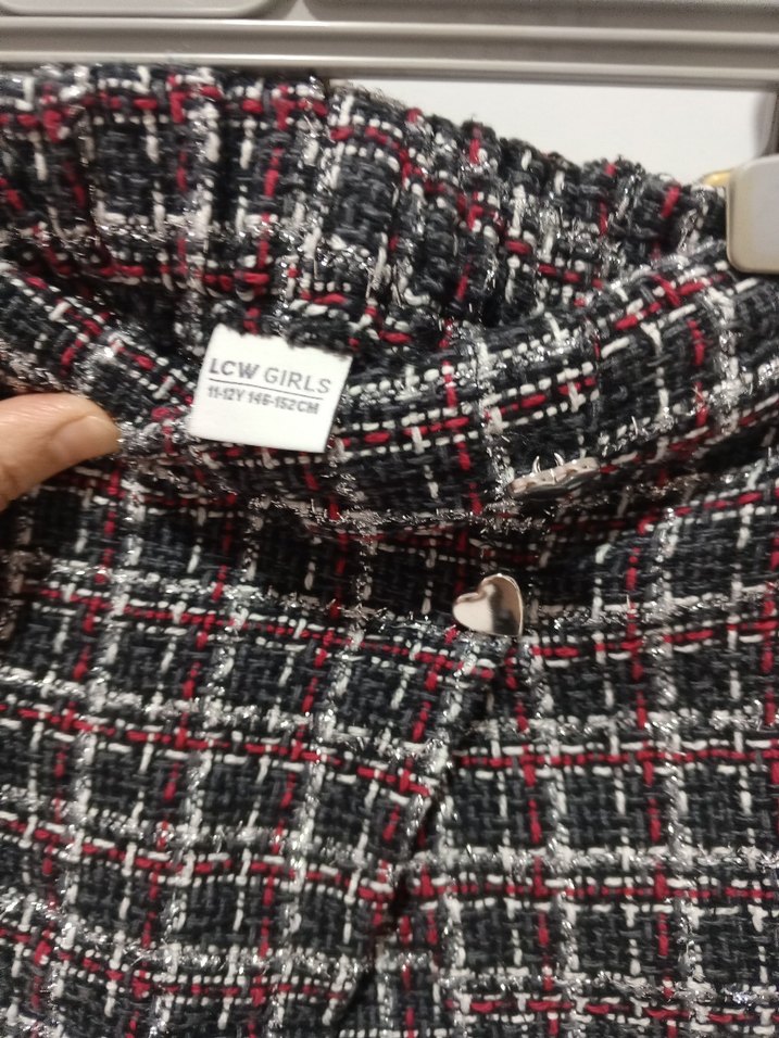 Düğmeli Kısa Ekose Mini Etek - Görsel 4