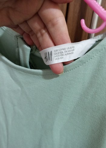 Yeşil Kız Çocuk Elbisesi Fiyonk Detaylı - Görsel 3