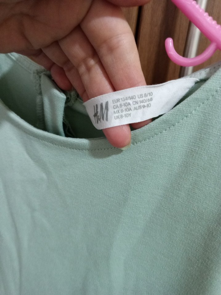 Yeşil Kız Çocuk Elbisesi Fiyonk Detaylı - Görsel 3