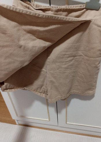 Bej Sade Mini Etek - Görsel 4