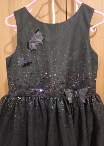 Kız Çocuk Siyah Simli Nakışlı Abiye Elbise - Görsel 2