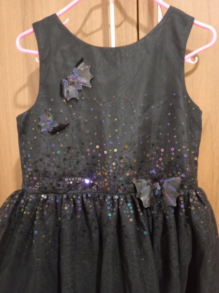 Kız Çocuk Siyah Simli Nakışlı Abiye Elbise - Görsel 2