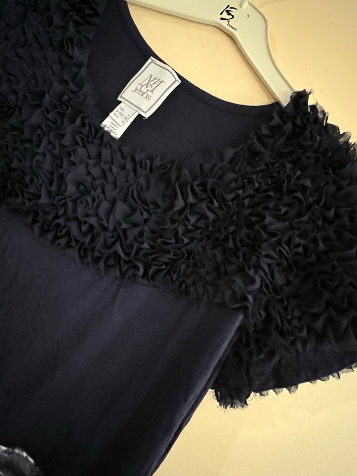 Kürk Detaylı Lacivert Midi Triko Elbise - Görsel 3