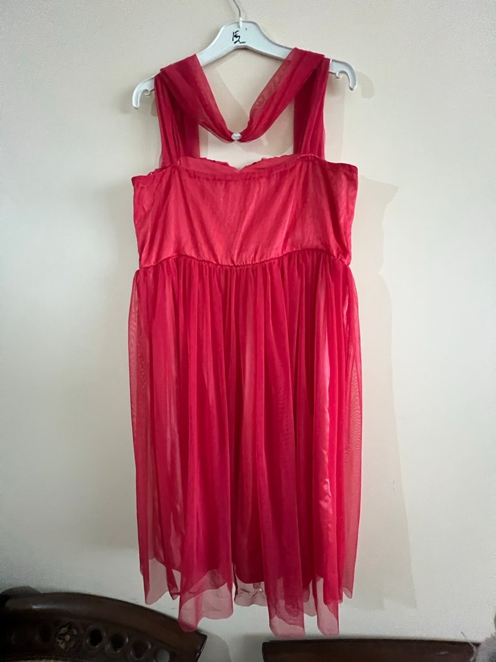 Pembe Dantelli Klasik Kız Elbisesi - Görsel 3