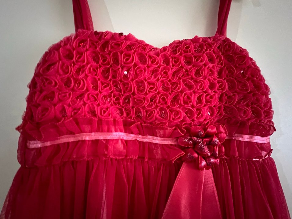 Pembe Dantelli Klasik Kız Elbisesi - Görsel 2