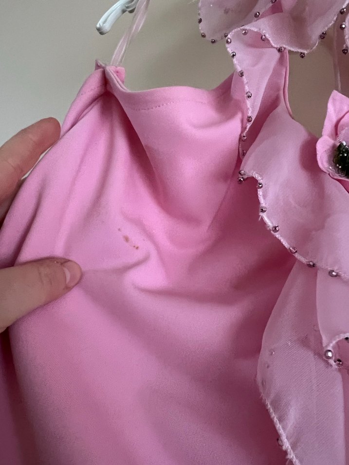 Pembe Straplez Fırfırlı Kız çocuk takım - Görsel 4