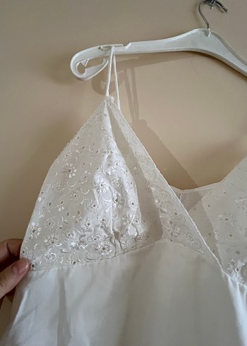 Beyaz Bohem Midi Kadın Gecelik - Görsel 2