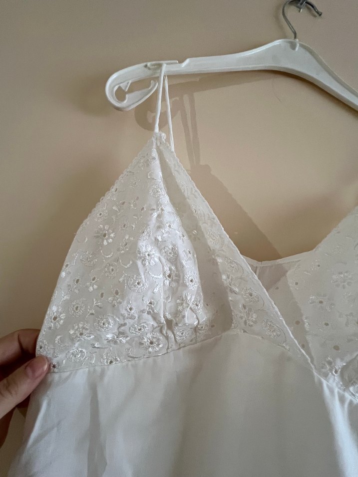 Beyaz Bohem Midi Kadın Gecelik - Görsel 2