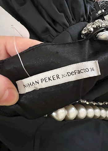 Siyah Uzun Drapeli Straplez Elbise - Görsel 6