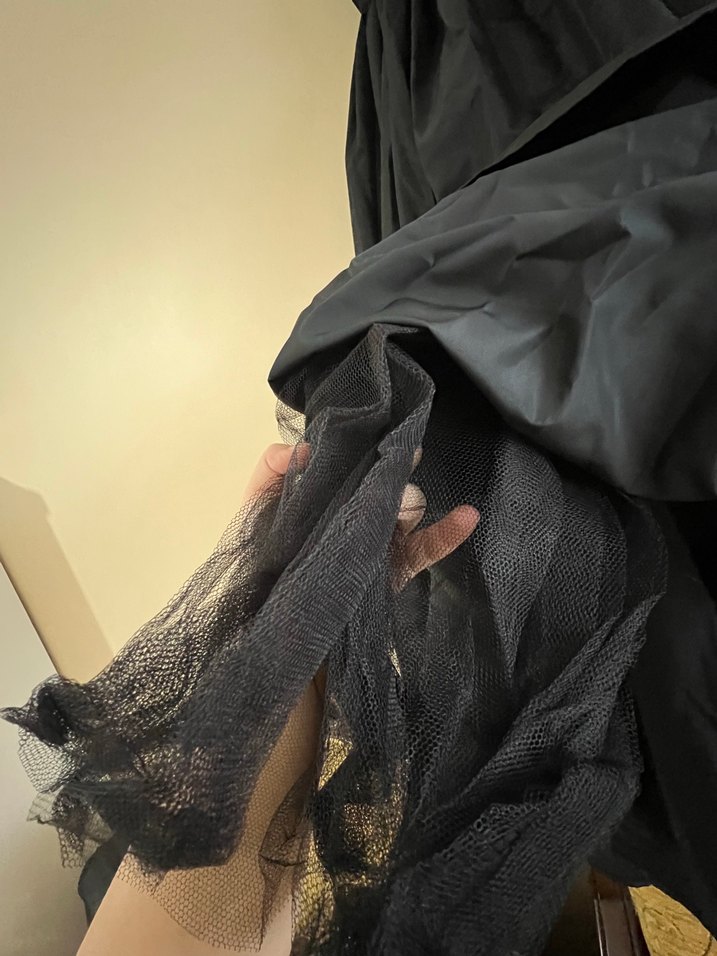 Siyah Uzun Drapeli Straplez Elbise - Görsel 2