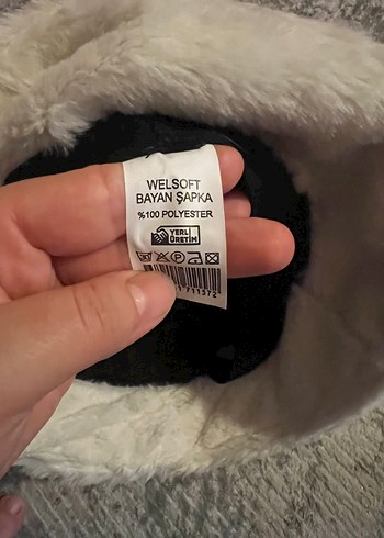 Beyaz Peluş Kadın şapka - Görsel 4