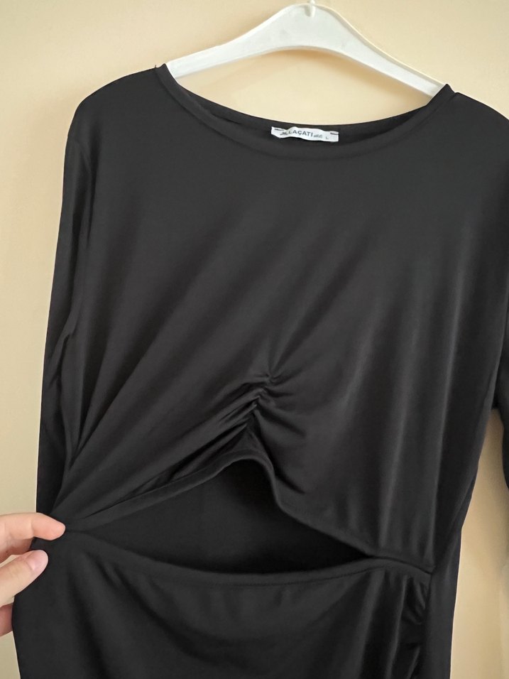 Siyah Mini Elbise - Görsel 3