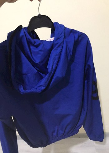 Parlak Mavi Fermuarlı Kadın Ceket - Görsel 3