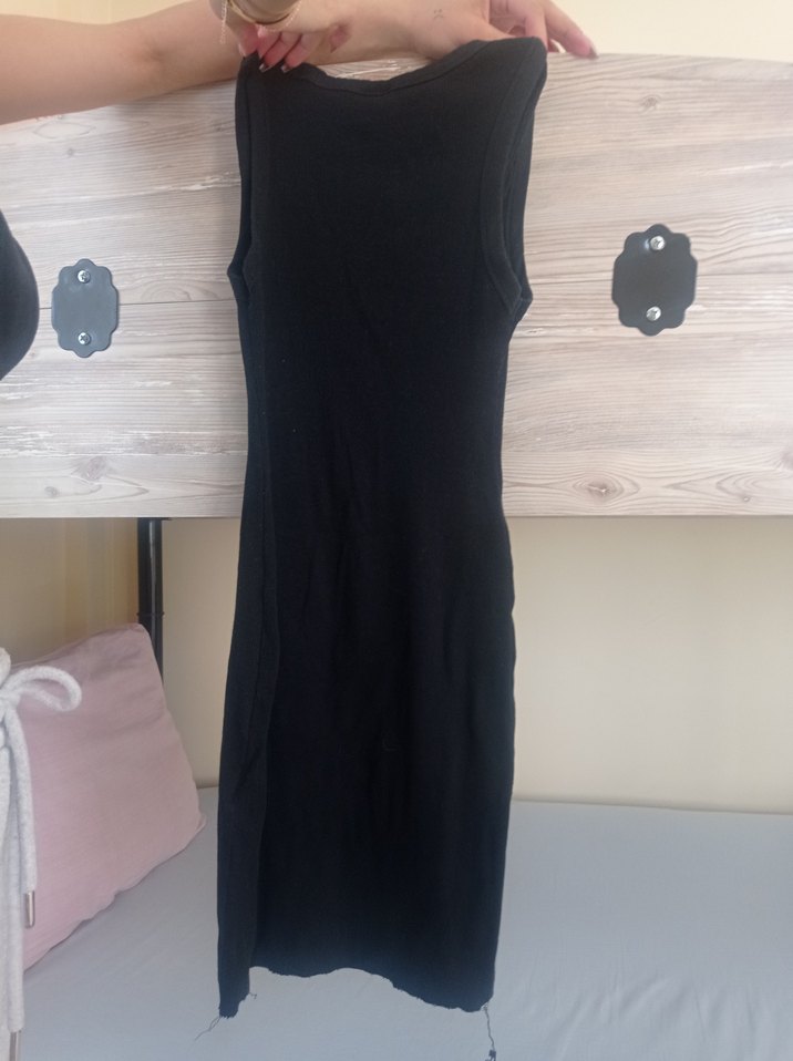 Siyah düz elbise xs - Görsel 2