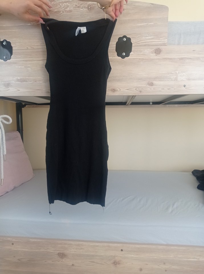 Siyah düz elbise xs - Görsel 3