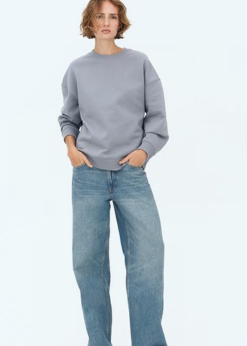 H&M Gri Basic Kadın Sweatshirt