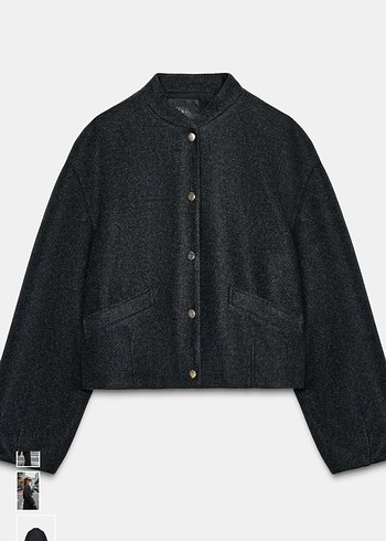 xs Beden gri Renk Zara kadın Bomber Ceket (xsgenişkalıp)