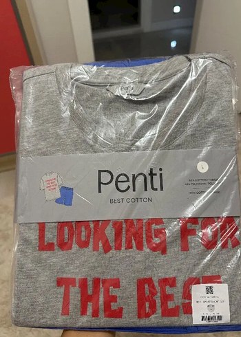 Gri Baskılı Kısa Kollu Erkek Pijama Takımı - Görsel 2