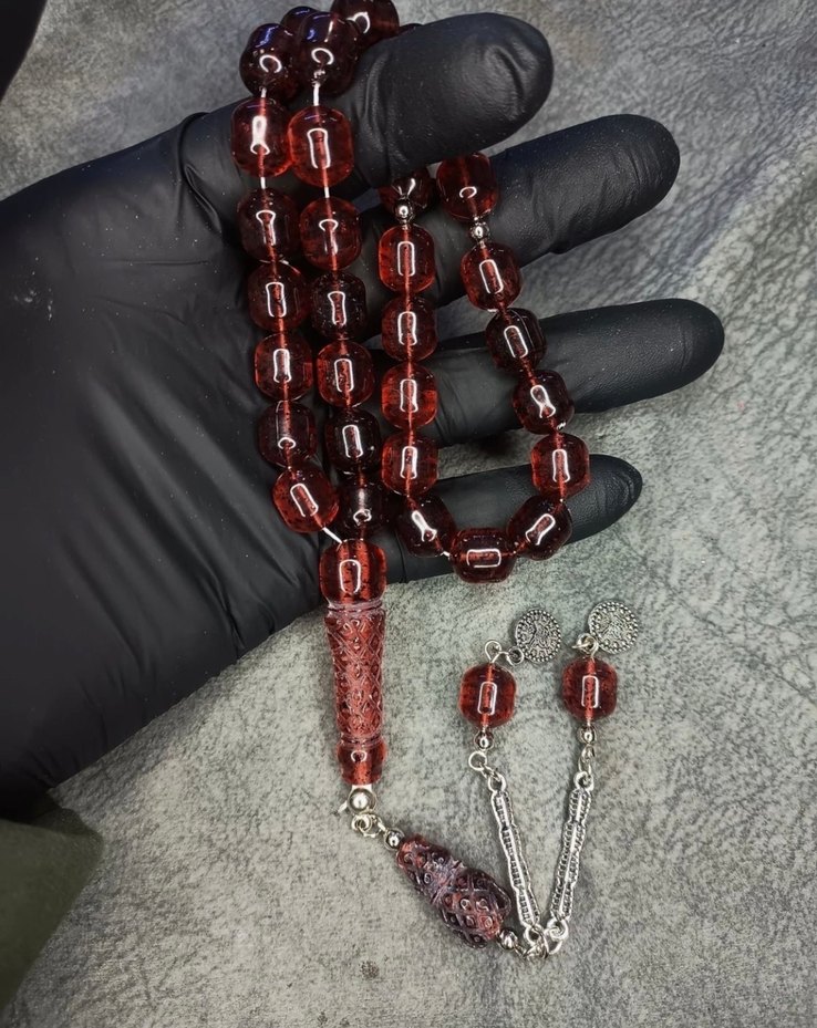 Bordo Erkek Tesbih Geleneksel Bohem Tarz - Görsel 2