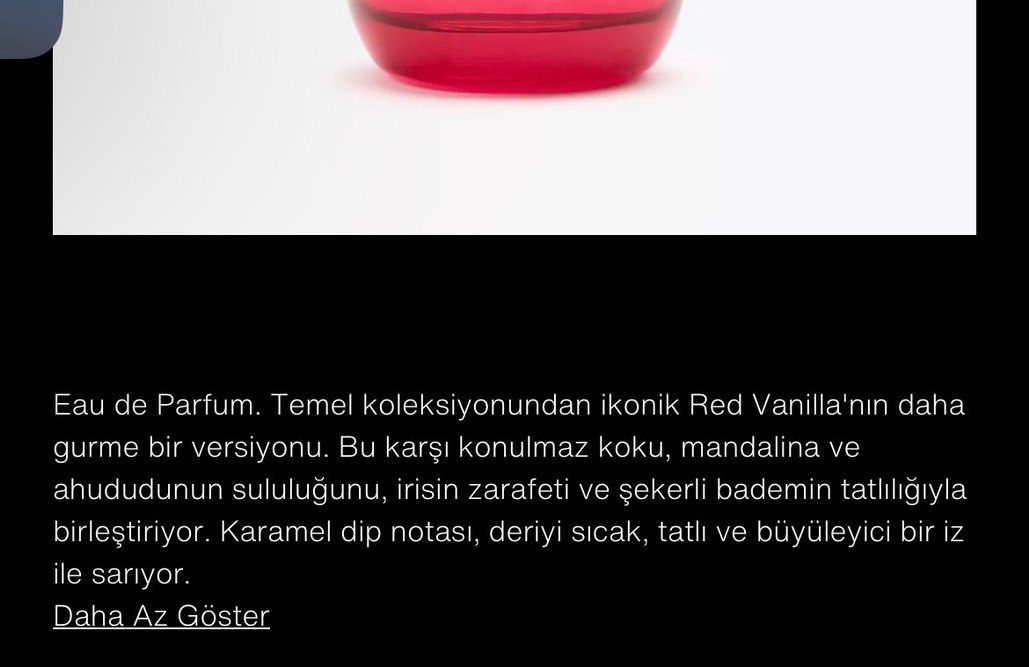 Zara Red Vanilla Candy Kadın Parfümü 90ml - Görsel 2