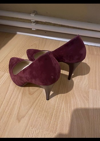 37 Beden Bordo Süet Stiletto Kadın Topuklu Ayakkabı