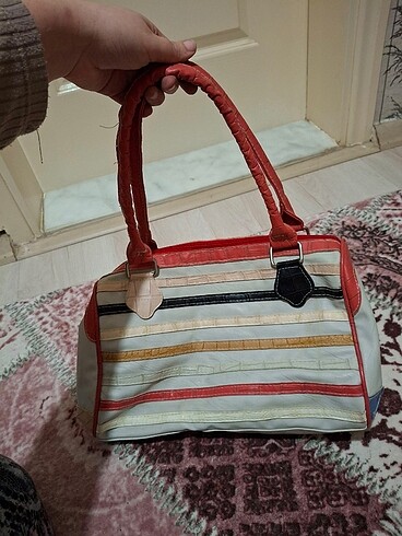 Diğer Çizgili vintage kol çantası