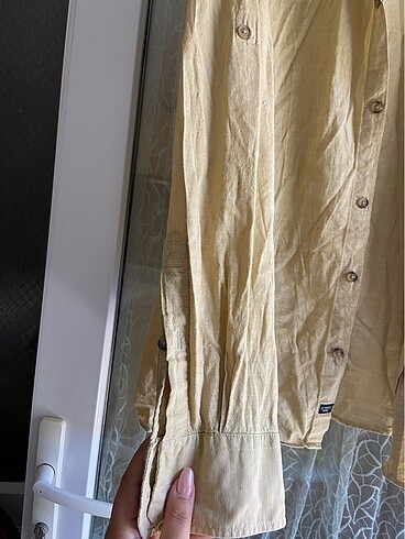 3xl Beden Lcwaikiki keten pamuk limon sarısı gömlek