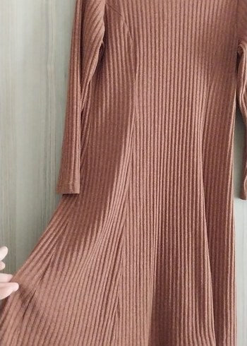 Düğmeli Uzun Kollu Triko Elbise - Görsel 6