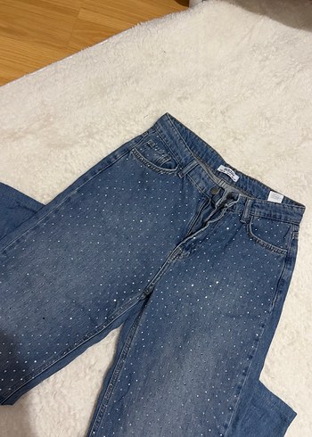 Addax Tas Detayli Mavi Denim Jean