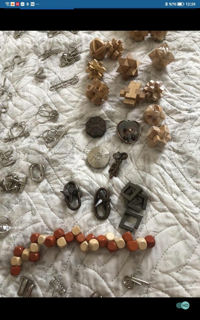 Kahverengi Metal Zeka Bulmacaları Seti - Görsel 2