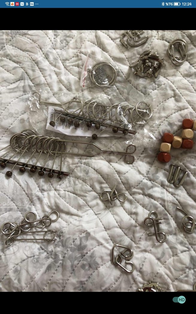 Kahverengi Metal Zeka Bulmacaları Seti - Görsel 3