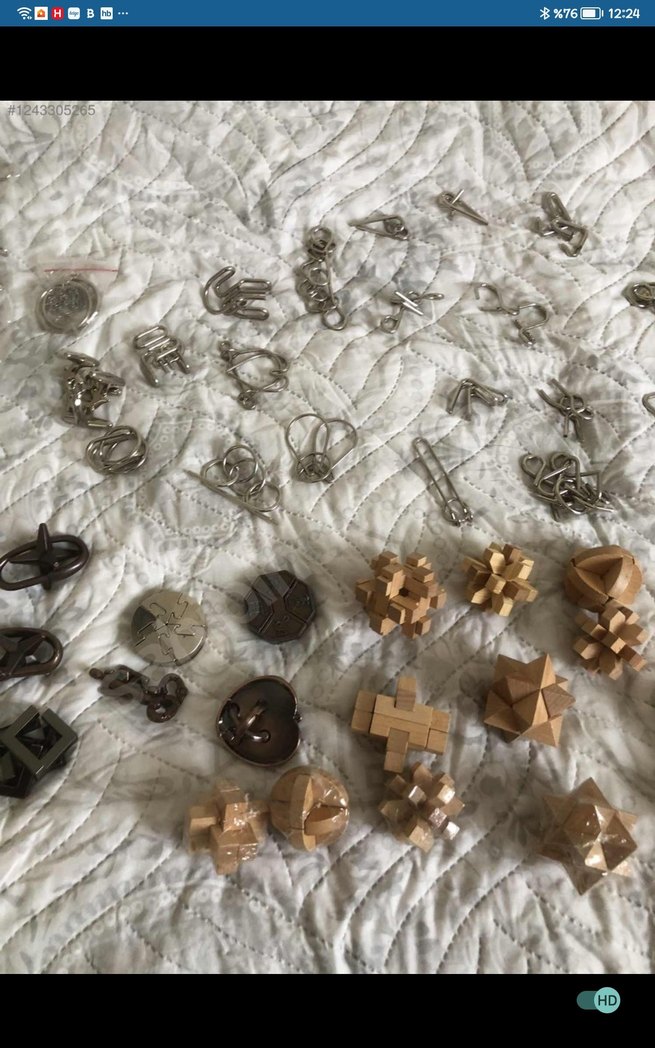 Kahverengi Metal Zeka Bulmacaları Seti - Görsel 4