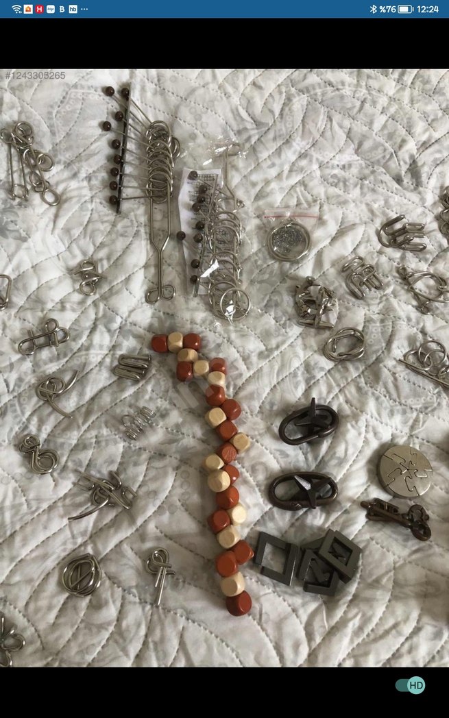 Kahverengi Metal Zeka Bulmacaları Seti - Görsel 5