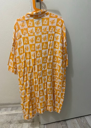 Erkek Sarı Batik Desenli Kısa Kollu Gömlek - Görsel 4