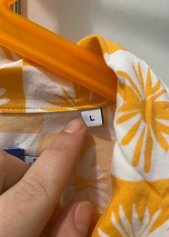 Erkek Sarı Batik Desenli Kısa Kollu Gömlek - Görsel 3