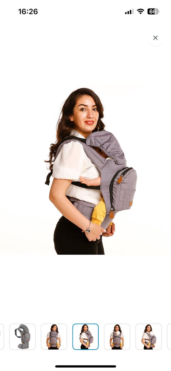 Baby plus Gri Bebek Taşıyıcı kanguru - Görsel 3