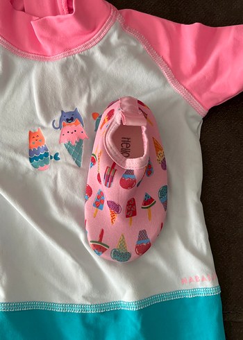 Pembe Çocuk Mayo Takımı ve ayakkabısı - Görsel 4