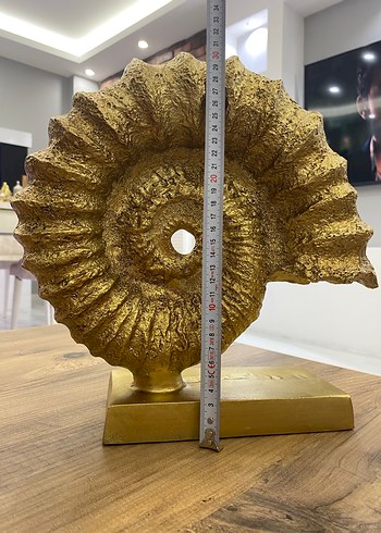Parlak Altın Deniz Kabuğu Figürü salyangoz gold - Görsel 2