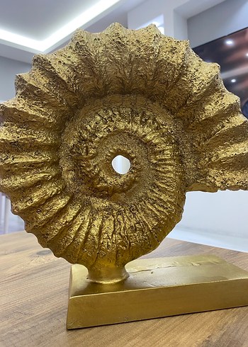 Parlak Altın Deniz Kabuğu Figürü salyangoz gold - Görsel 4