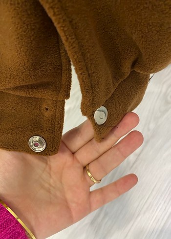 Düğmeli Kahverengi Kadın Streetwear Ceket - Görsel 3