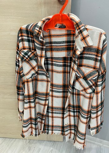 Düğmeli Uzun Kollu Ekose Kadın Gömlek - Görsel 4