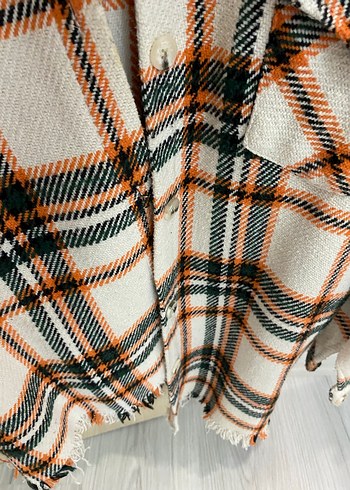 Düğmeli Uzun Kollu Ekose Kadın Gömlek - Görsel 5