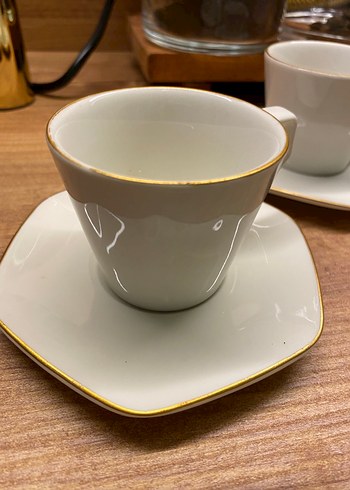 Beyaz Gold Kenarlı İkili Fincan Takımı - Görsel 3