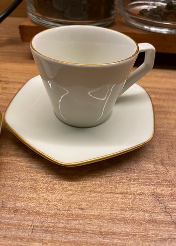 Beyaz Gold Kenarlı İkili Fincan Takımı - Görsel 4