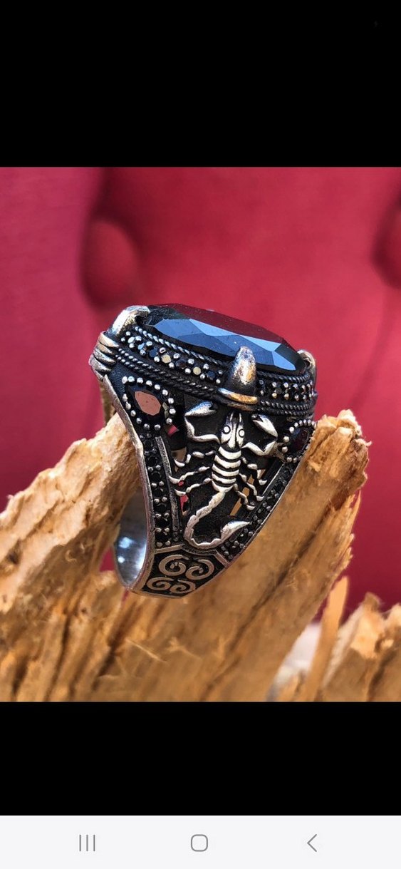 925 ayar has gümüş akrep işlemeli - Görsel 3