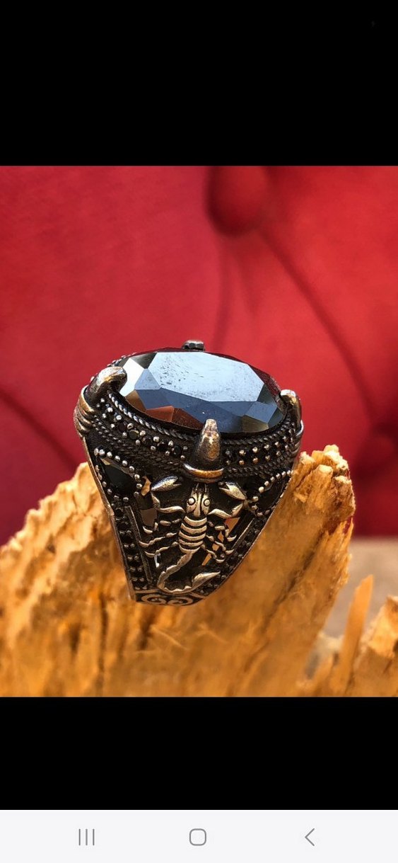 925 ayar has gümüş akrep işlemeli - Görsel 2